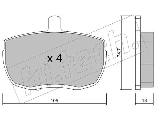 fri.tech. 018.0 Brake Pad Set, disc brake