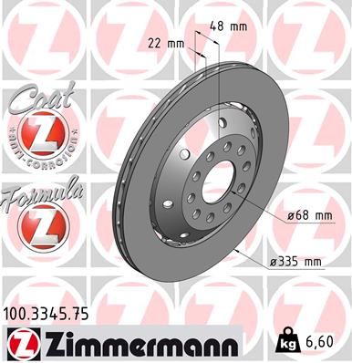 Гальмівний диск, Zimmermann 100334575