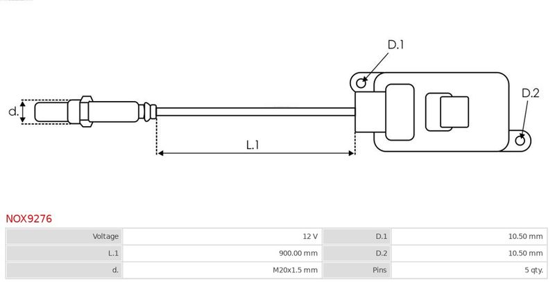 AS-PL NOX9276 NOx Sensor, urea injection