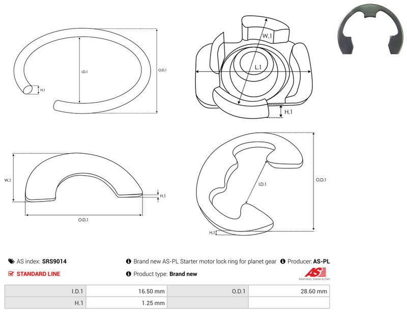 AS-PL SRS9014 Repair Kit, starter