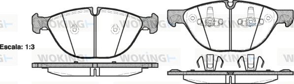 Комплект гальмівних накладок, дискове гальмо, Woking P13983.00