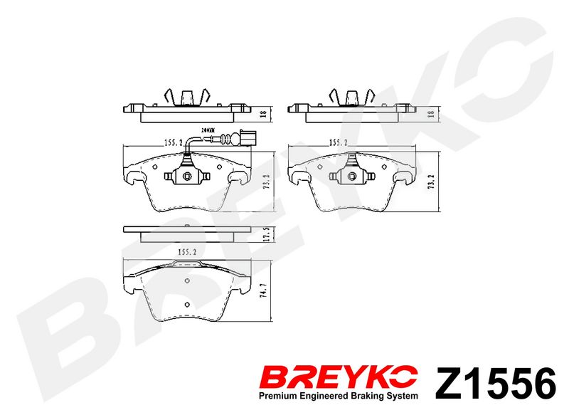 DAVID VASCO Z1556 Brake Pad Set, disc brake