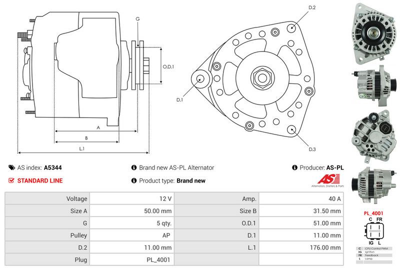AS-PL A5344 Alternator