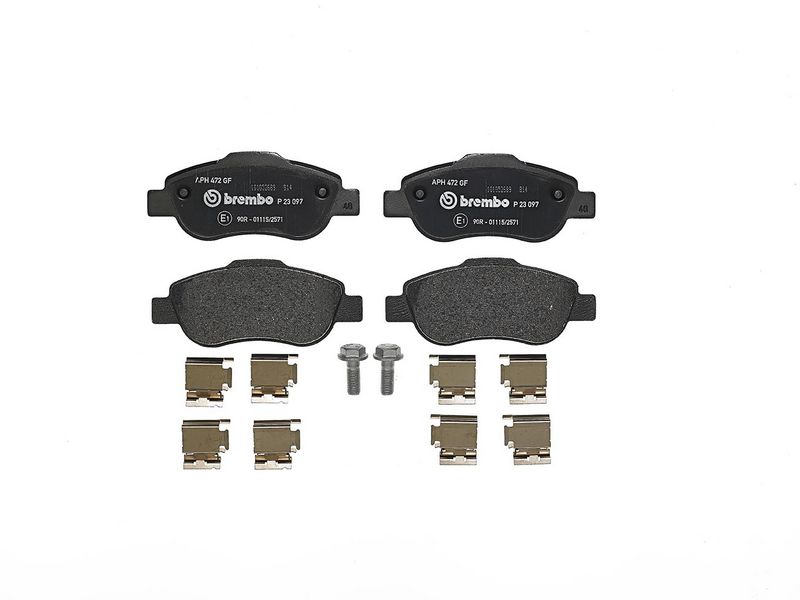 Piduriklotsi komplekt, ketaspidur, BREMBO P 23 097