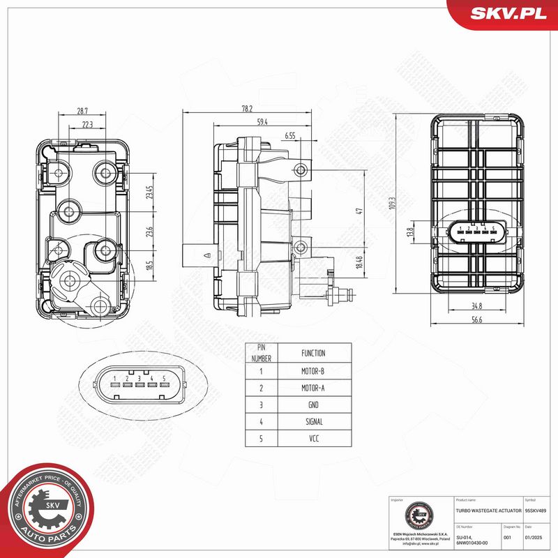 Laadesurve kontrollklapp, ESEN SKV 95SKV489