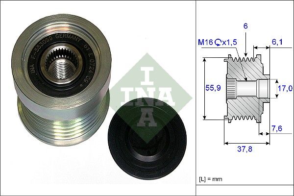 Шків демпферний генератора 535007210 VOLVO XC90 02-16, V50 07-12, XC70 07-16, V70 07-16, S80 06-16, S40 04-12, C70 96-05, S40 95-04, S60 00-09