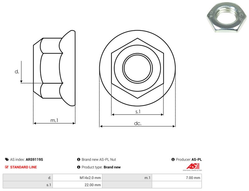 AS-PL ARS9119S Repair Set, alternator