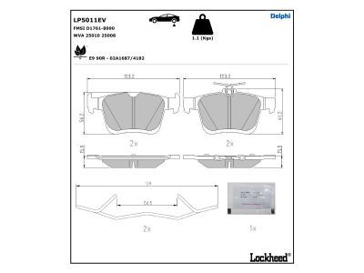DELPHI LP5011EV Brake Pad Set, disc brake