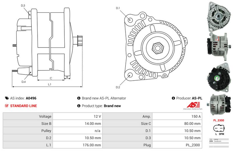 AS-PL A0496 Alternator