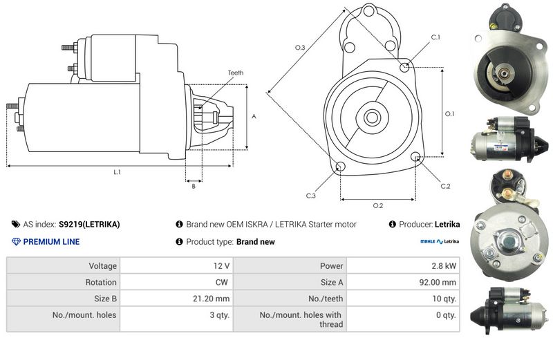 AS-PL S9219(LETRIKA) Starter