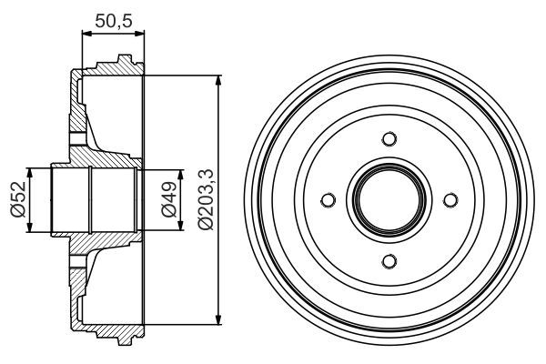 Гальмівний барабан, Bosch 0986477206