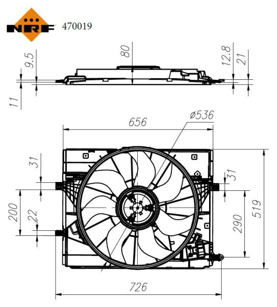 NRF ventilátor, motorhűtés 470019