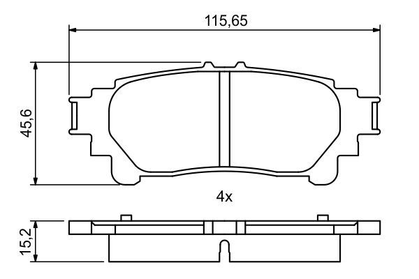 BOSCH гальмівні колодки задній LEXUS RX 09-, TOYOTA Prius 1,8 12-