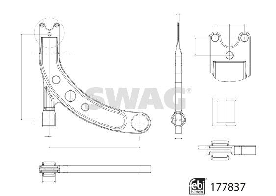 SWAG 33 10 4323 Control/Trailing Arm, wheel suspension