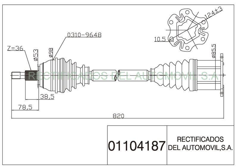 AUTOREC Rectificados 01104187 - Drive Shaft