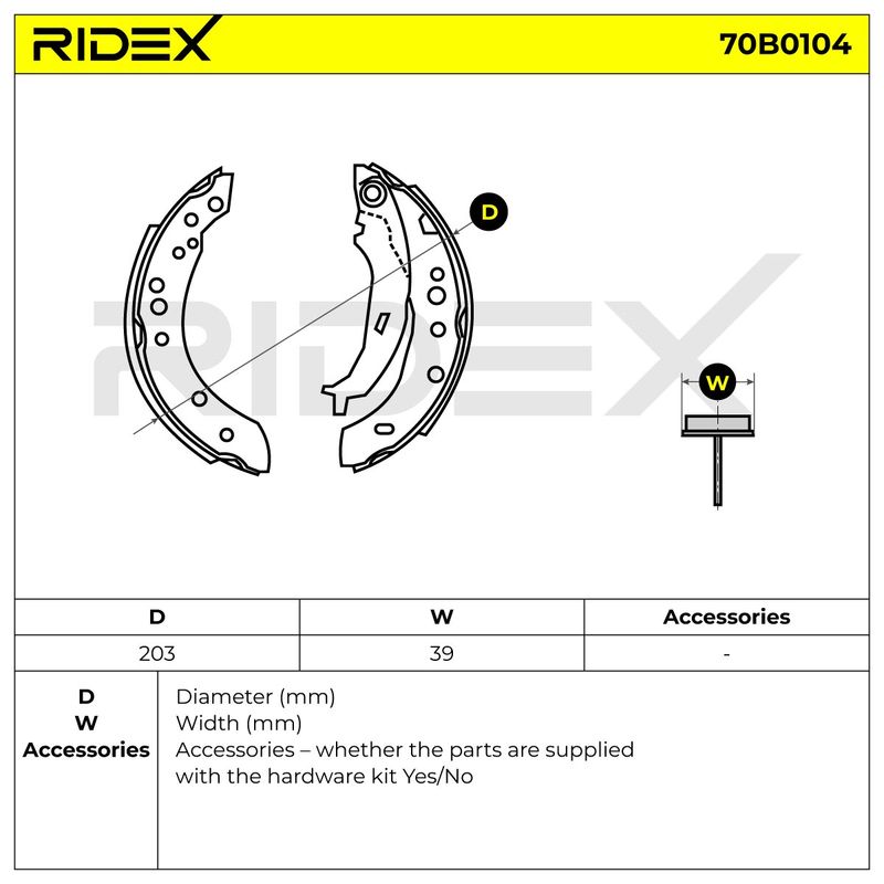 комплект спирачна челюст RIDEX
