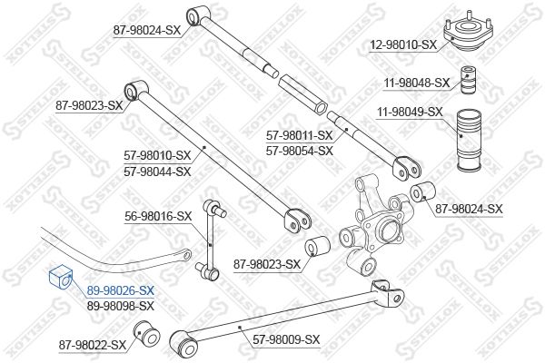 STELLOX 89-98026-SX Mounting, stabiliser bar