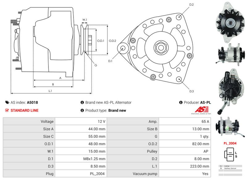 AS-PL A5018 Alternator