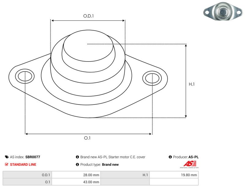 AS-PL SBR0077 Starter Lid, carburettor