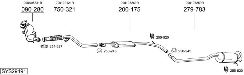 BOSAL kipufogórendszer SYS29491