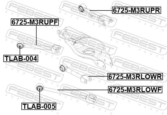 FEBEST 6725-M3RLOWF Control/Trailing Arm, wheel suspension