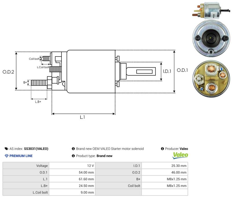 AS-PL SS3031(VALEO) Solenoid Switch, starter