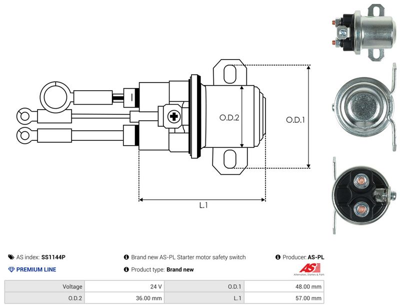Magnetlülitus, starter, AS-PL SS1144P