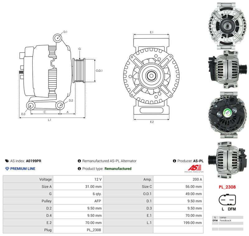 Generaator, AS-PL A0199PR