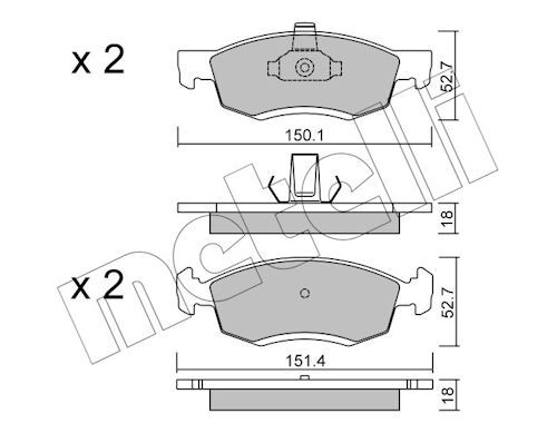 Plaquettes+de+frein+à+disque METELLI 22-0802-0