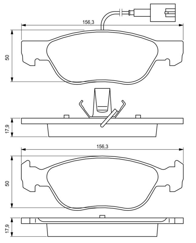 Piduriklotsi komplekt, ketaspidur, BOSCH 0 986 424 593