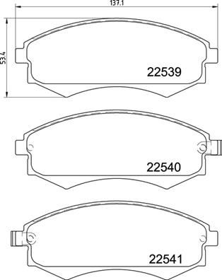 Комплект гальмівних накладок, дискове гальмо, Brembo P30097