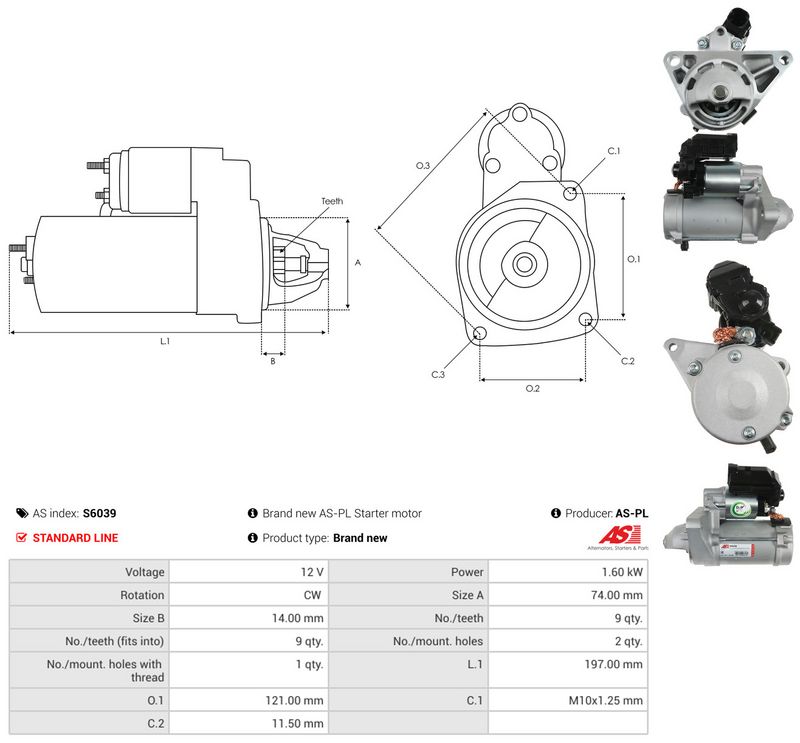 Starter, AS-PL S6039