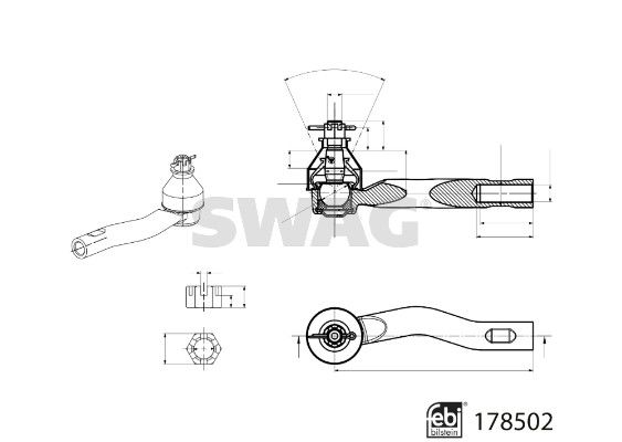 SWAG 33 10 7000 Tie Rod End
