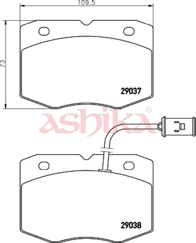 ASHIKA 50-00-0234 Brake Pad Set, disc brake
