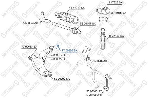 STELLOX 77-00650-SX Mounting, control/trailing arm