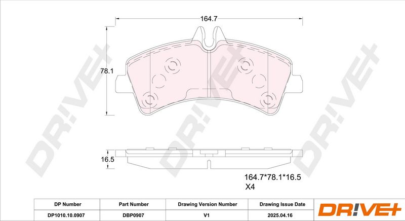 Set placute frana,frana disc DP1010.10.0907 Dr!ve+