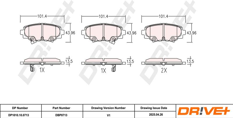 Set placute frana,frana disc DP1010.10.0713 Dr!ve+