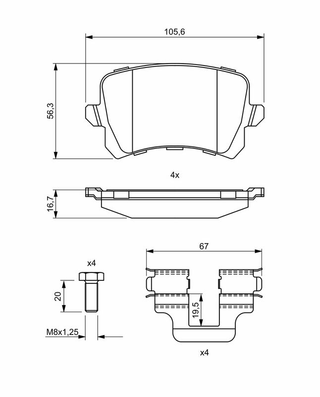 desky brzdové VW, zn 0986494731