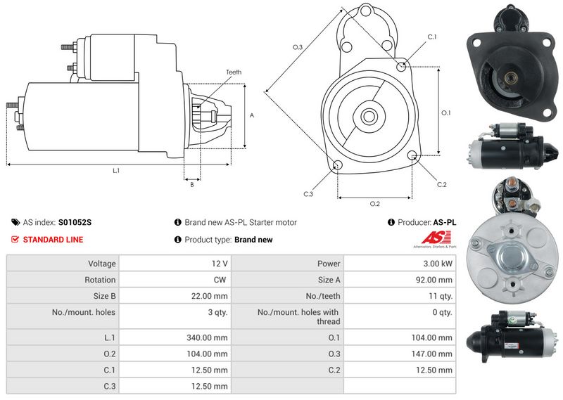 Starter, AS-PL S01052S