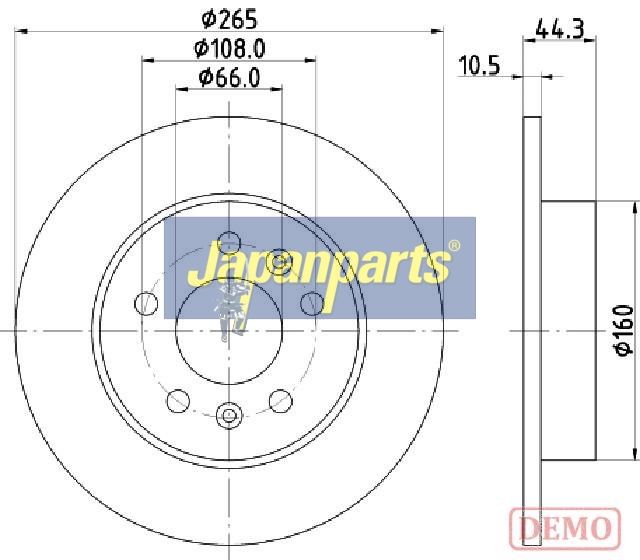 JAPANPARTS Stabdžių diskas