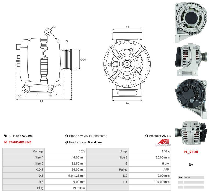 Generaator, AS-PL A0049S