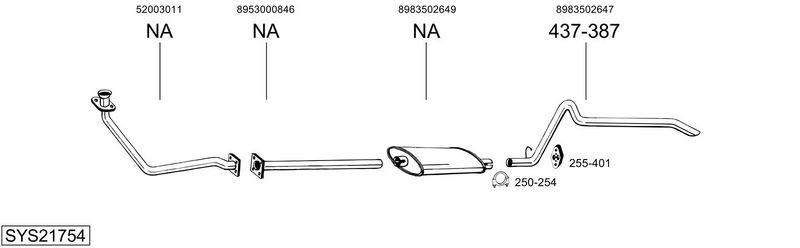 BOSAL kipufogórendszer SYS21754