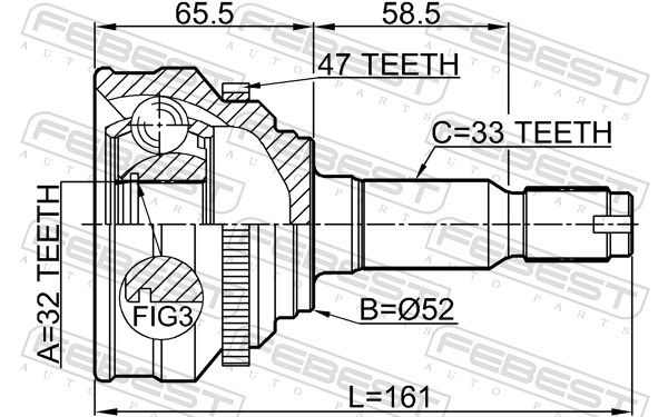 FEBEST 1110-009A47 Joint Kit, drive shaft