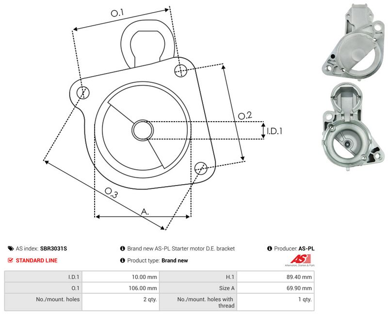 AS-PL SBR3031S Starter Lid, carburettor