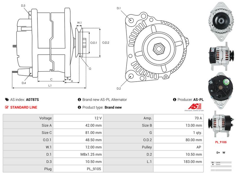 AS-PL A0787S Alternator