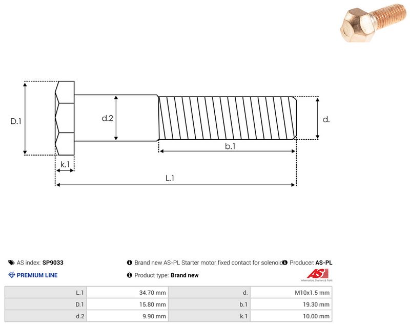 AS-PL SP9033 Repair Kit, starter