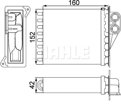 WILMINK GROUP Hőcserélő, belső tér fűtés WG2180040