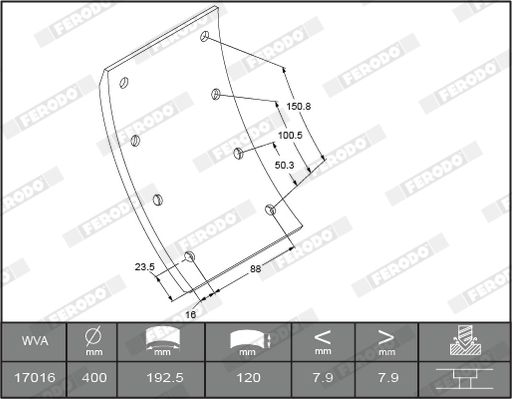 Ferodo Brake Lining K17016.2-F3670