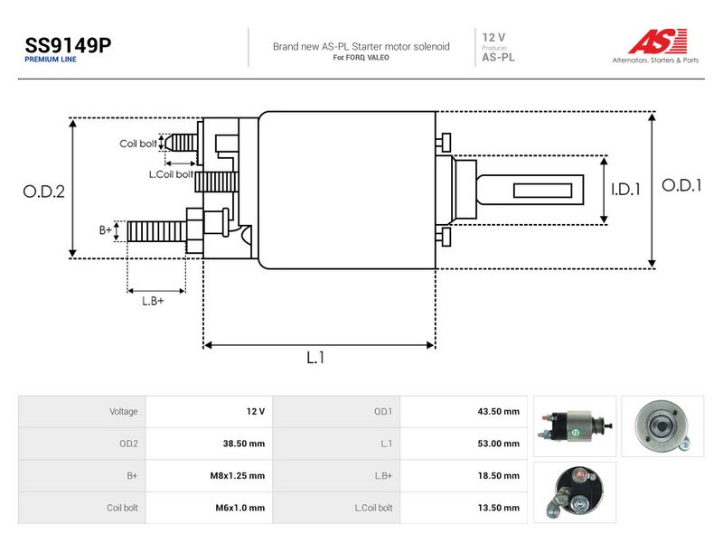 Magnetlülitus, starter, AS-PL SS9149P