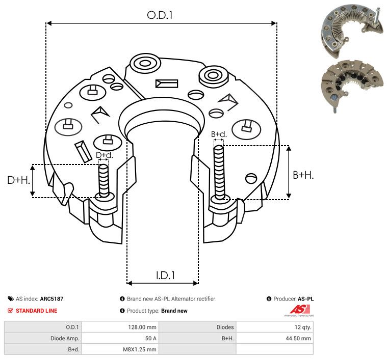 AS-PL ARC5187 Rectifier, alternator